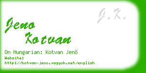 jeno kotvan business card