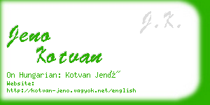 jeno kotvan business card